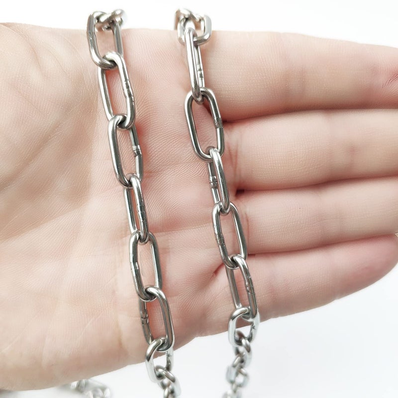 JENSWILL 5/64 inch (2mm) -6.5ft(Length) Stainless Steel 304 Chain,Metal Chain Utility Chain Heavy Duty Chain for Guardrail, Swing, Lifting, Trailer,Pet,Hanging Clothes with 2 Shackles - Image 4